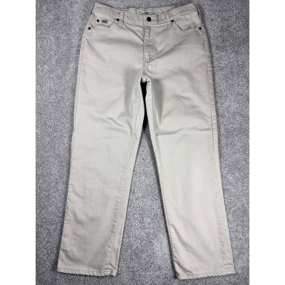Lee Womens Relaxed Straight Leg Jeans Khaki Tan‎ Waist 32 Inseam 30